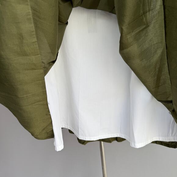 NEW Talbots pleated skirt - olive green - sheer - holiday - cotton - size 10P - Picture 4 of 10